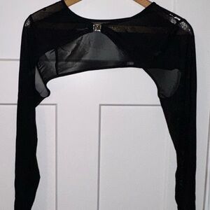 Peloton Black Sheer Crop Top
